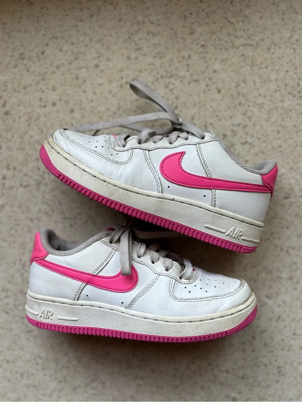 Nike Kids Shoes Air Force 1 Pink and White Kids Sneakers - Girls Size 2